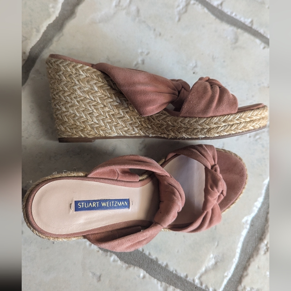 Stuart Weitzman Wedge Heels Dusty Pink - Picture 6 of 6